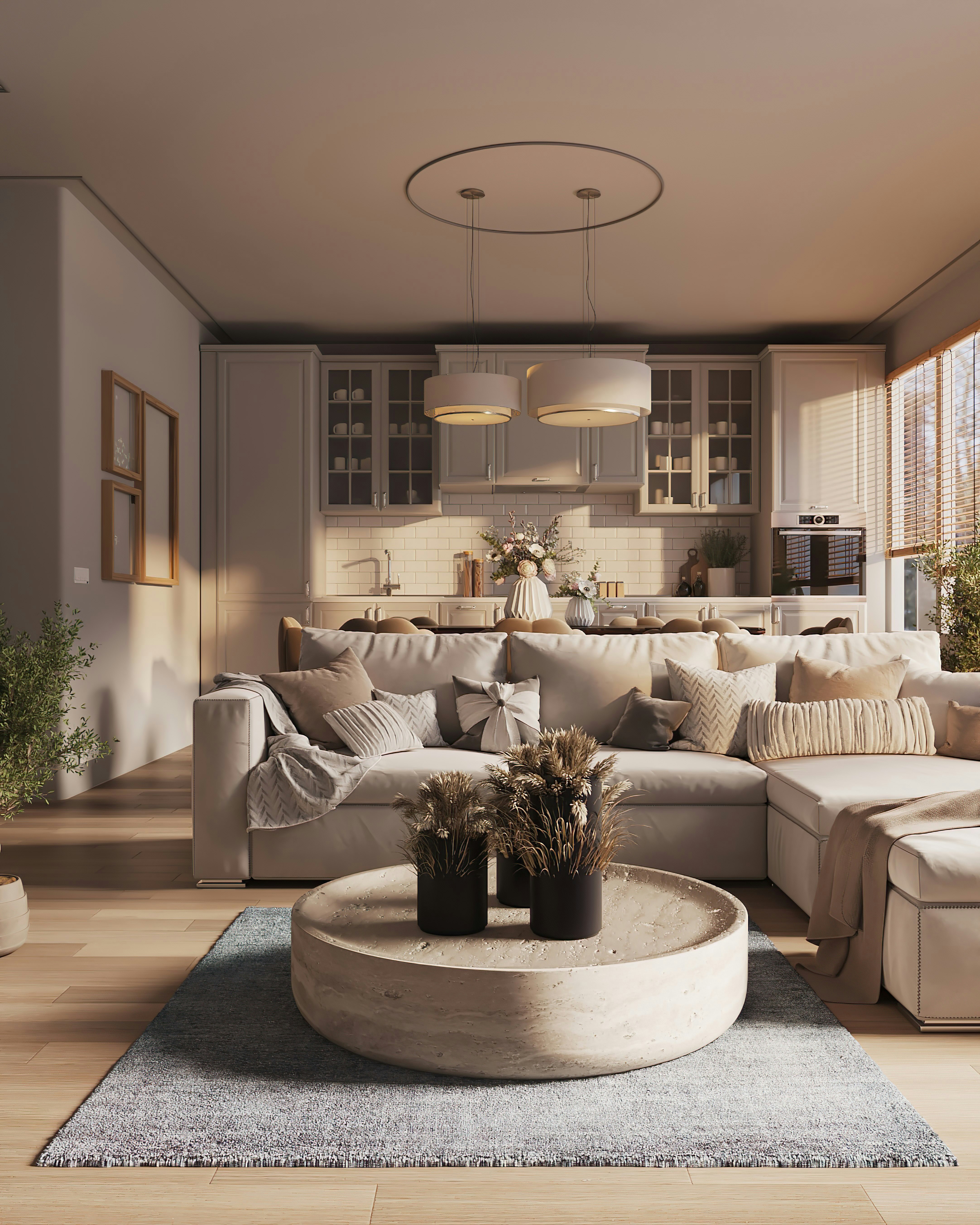 Full-Service Interior Design — expansive warm organic living room